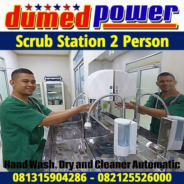 Scrub Station 2 Person - Hand Wash - Dry and Cleaner Automatic Sensor